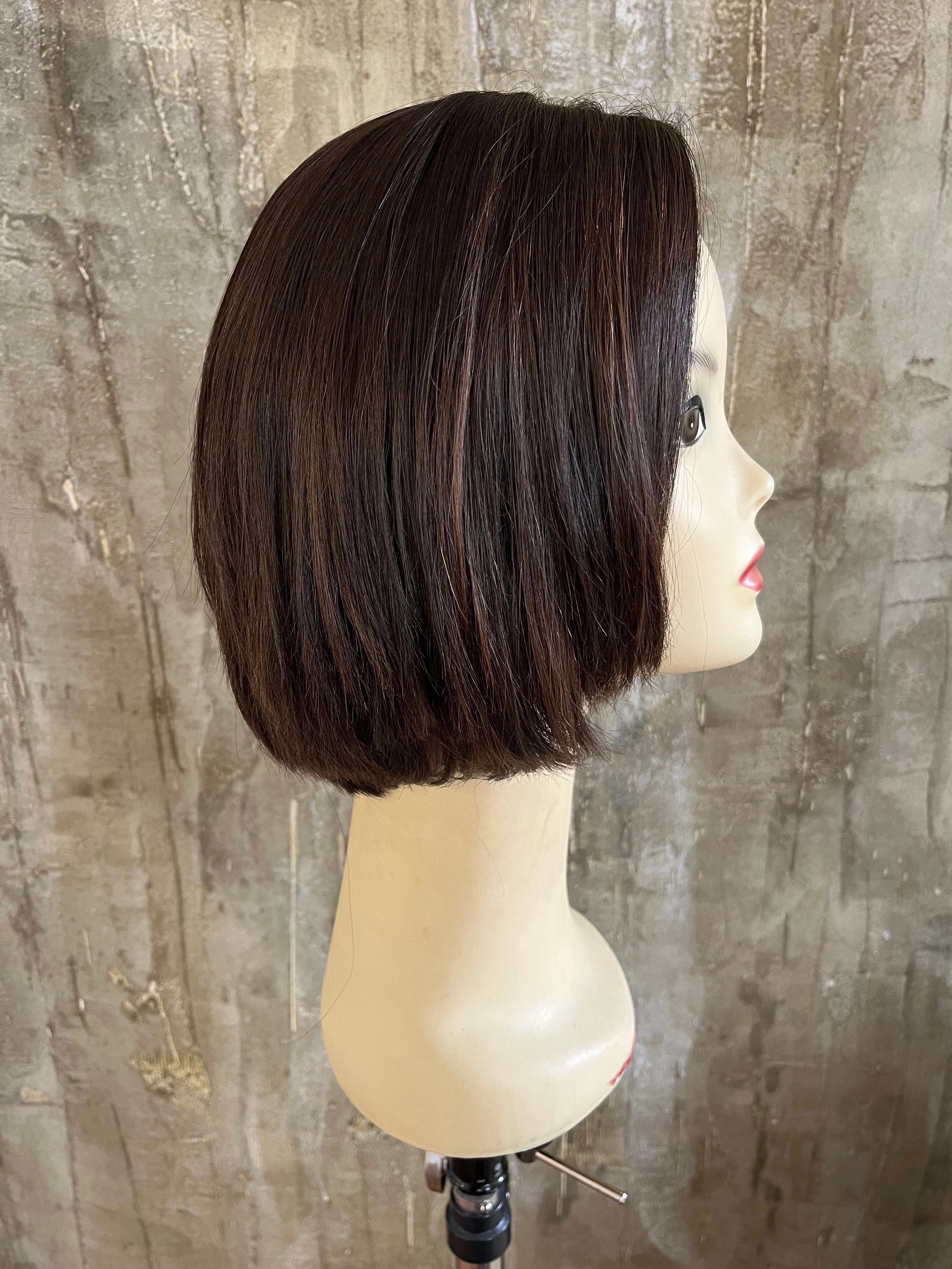 100% EUROPEAN VIRGIN NATURAL HUMAN HAIR WIG BROWN 10."