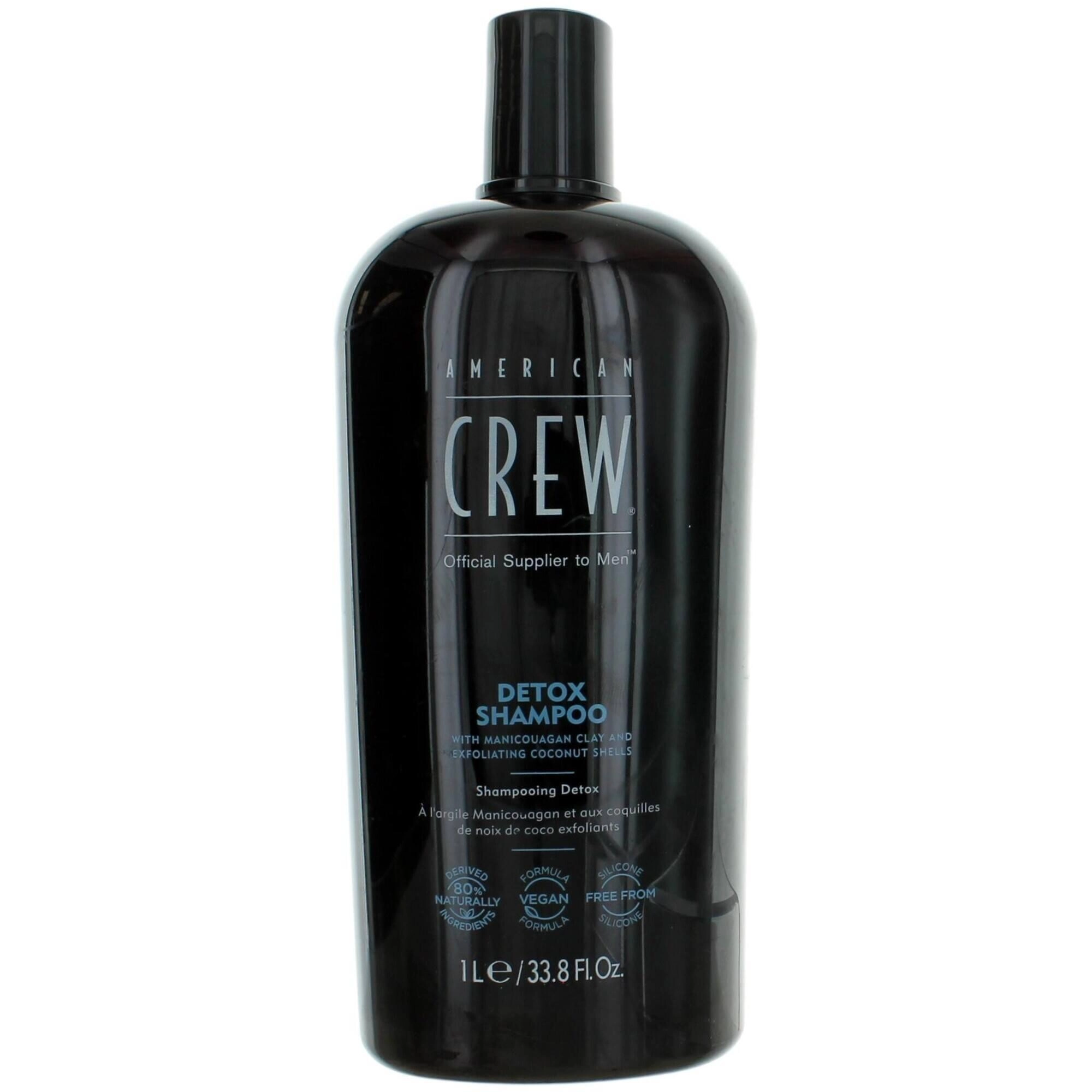 American Crew Men's Detox Shampoo - Dual Action Clarifying Authentic, 33.8 oz