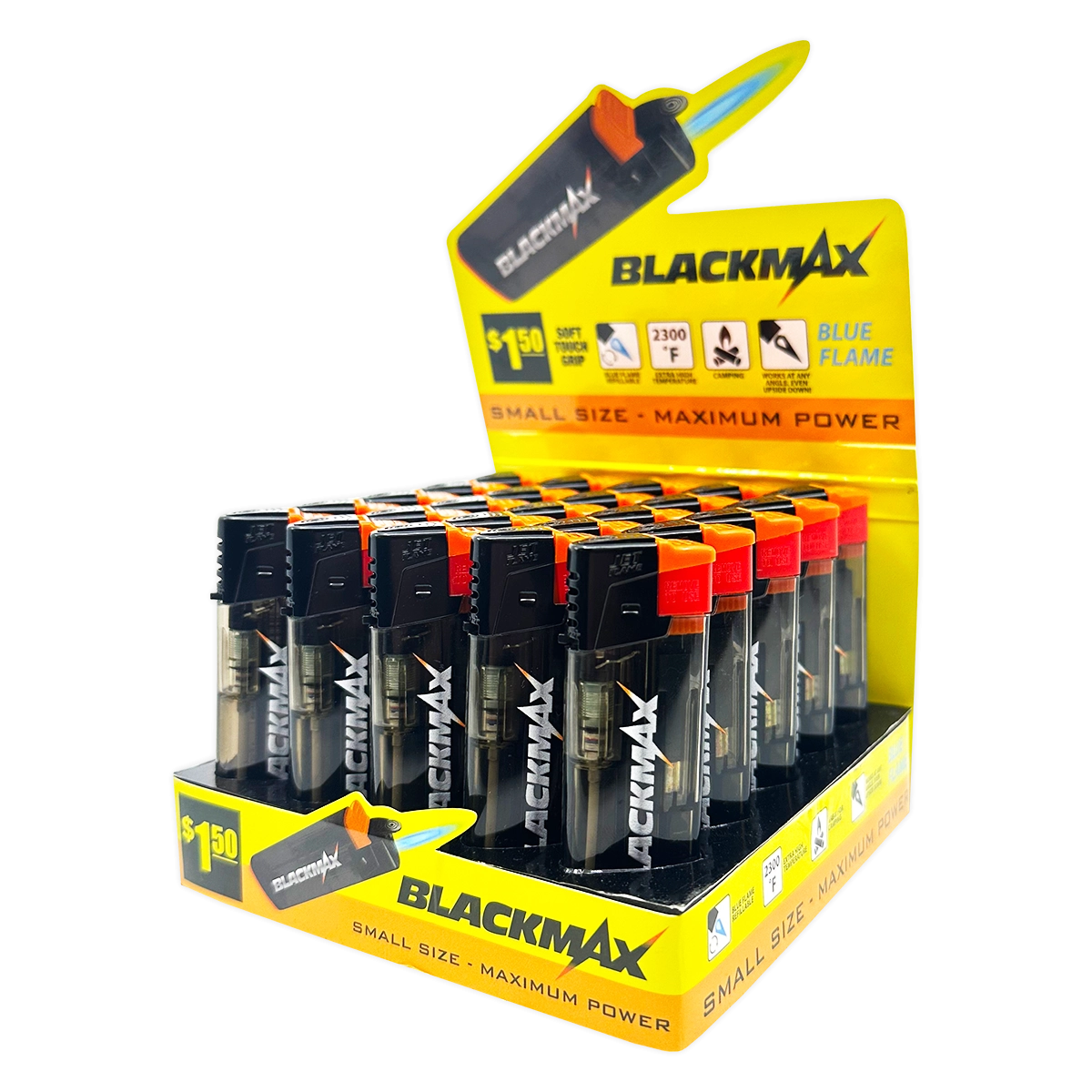Black max Jet Flame Lighter - 25 Pieces Per Retail Ready Display 41694
