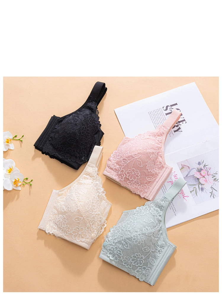 Breathable Lace Wireless Nursing Bras with Front Closure