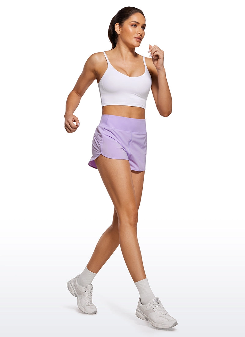 Feathery-Fit Soft High Rise Lined Shorts with Flat Waist 2.5''