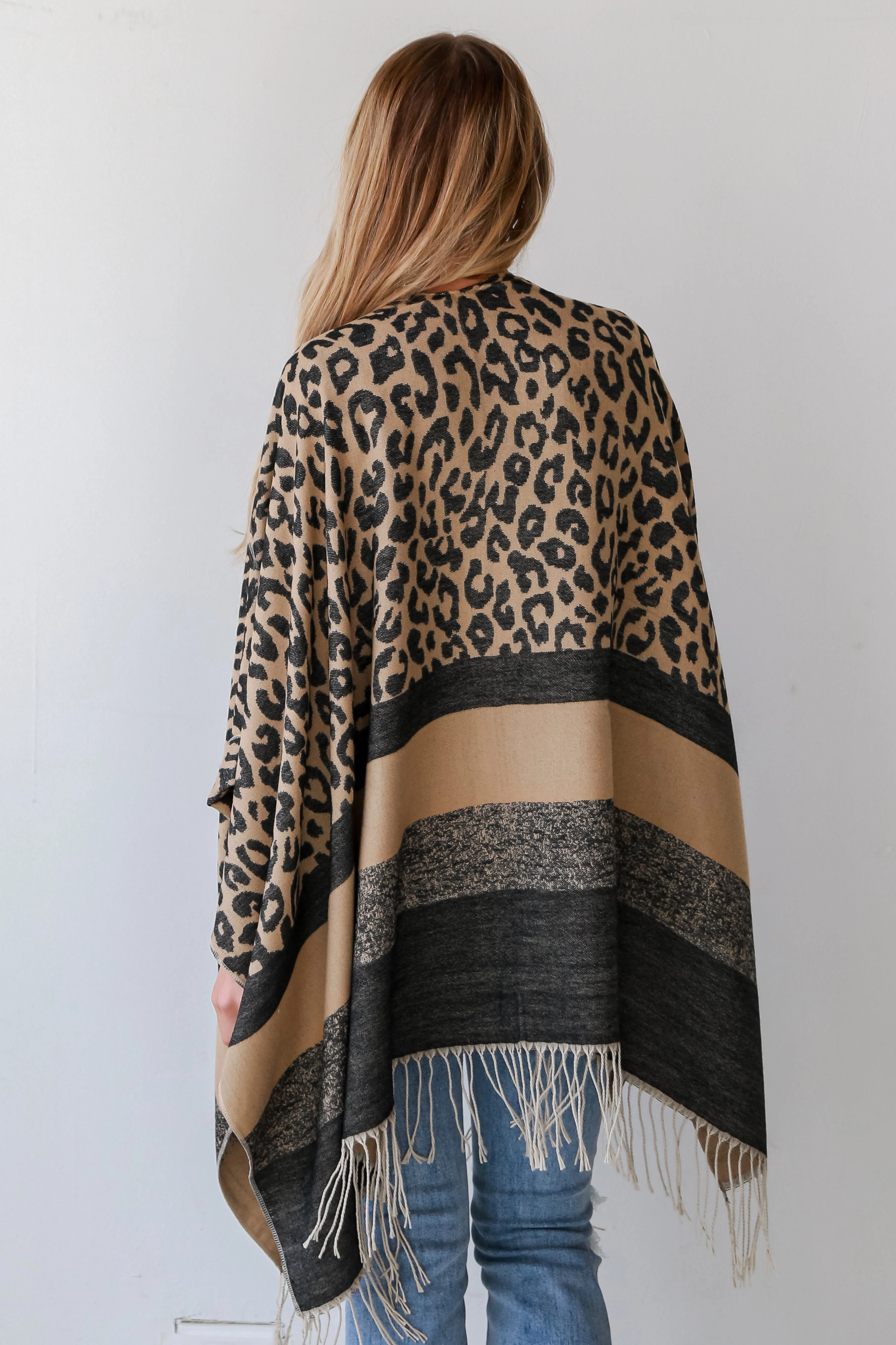 FINAL SALE - Layer Lover Brown Leopard Fringe Shawl - DOORBUSTER