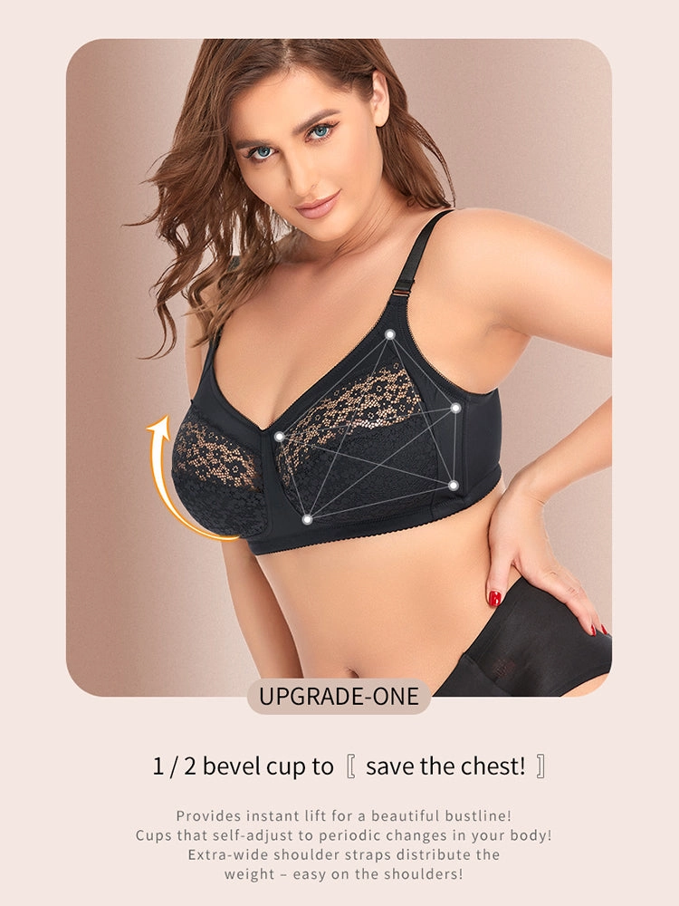 Lace Floral Wireless Magic Lift Full Cup Bras