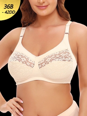 Lace Floral Wireless Magic Lift Full Cup Bras