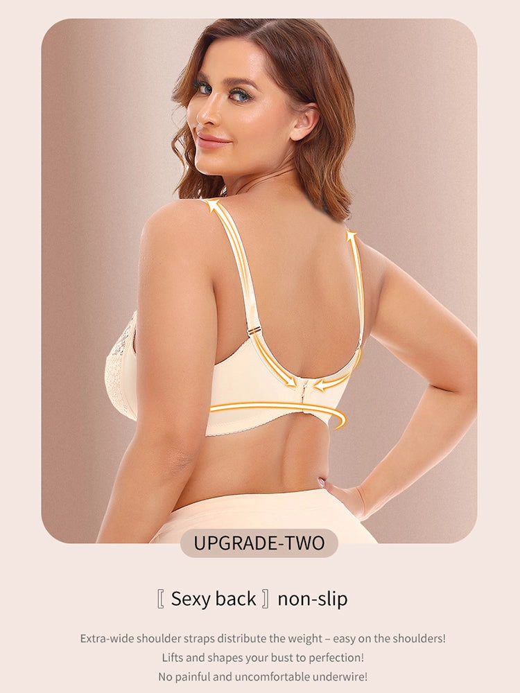 Lace Floral Wireless Magic Lift Full Cup Bras