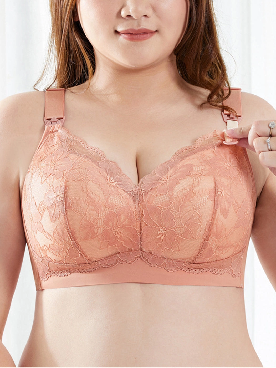Lace Full Coverage Postpartum Nursing Wireless Bra