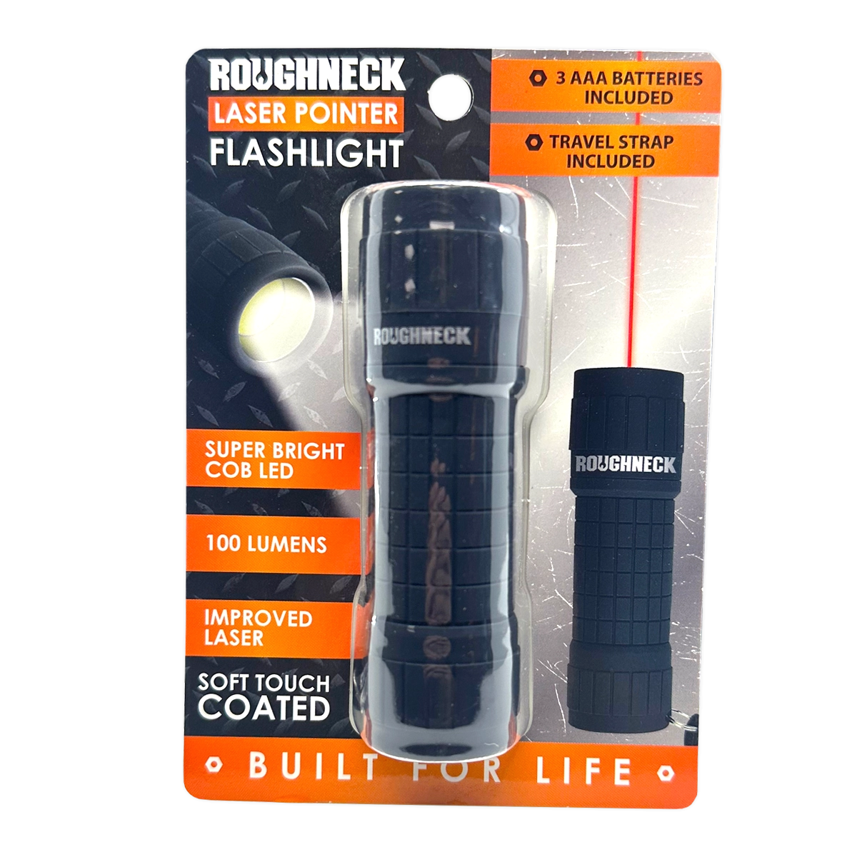 LED Laser Pointer Flashlight with Soft Touch Coating - 6 Pieces Per Retail Ready Display 25149