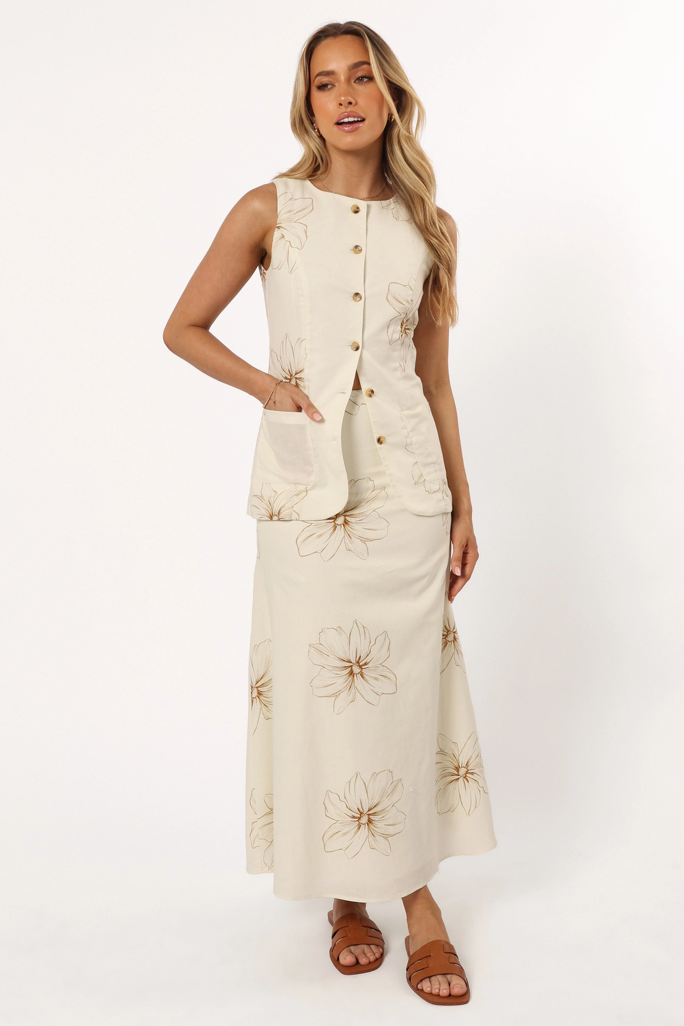 Luna Midi Skirt - Floral