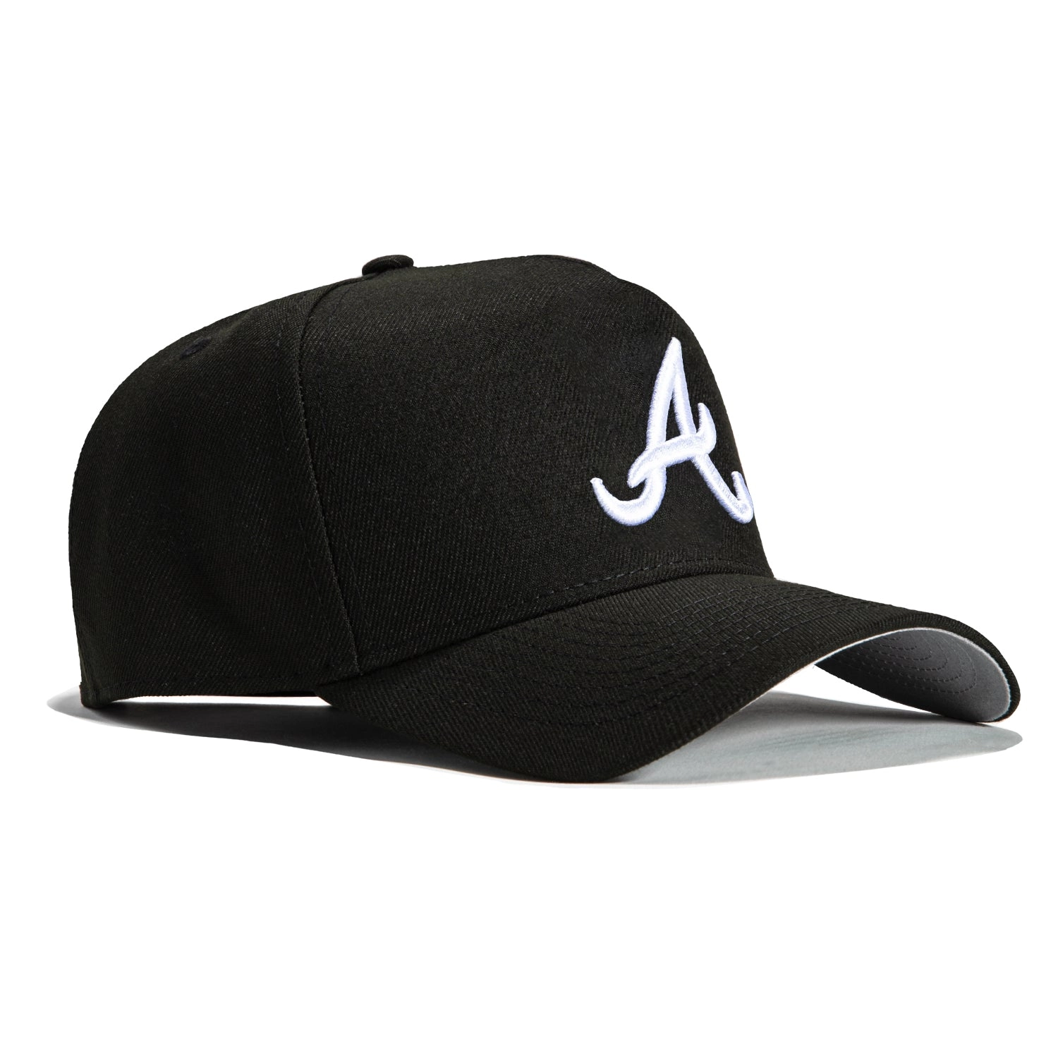 New Era 9Forty A-Frame Atlanta Braves Snapback Hat - Black. White