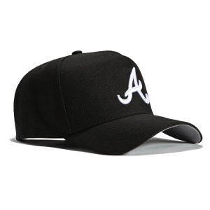 New Era 9Forty A-Frame Atlanta Braves Snapback Hat - Black. White