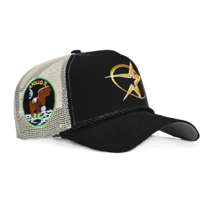 New Era 9Forty A-Frame Corduroy Rope Houston Astros Apollo 11 Patch Snapback Trucker BP Hat - Black. Stone