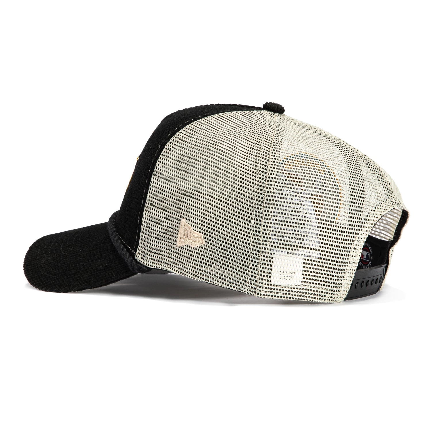 New Era 9Forty A-Frame Corduroy Rope Houston Astros Apollo 11 Patch Snapback Trucker BP Hat - Black. Stone