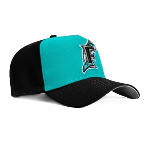 New Era 9Forty A-Frame Miami Marlins Snapback OTC Rail Hat - Black. Teal