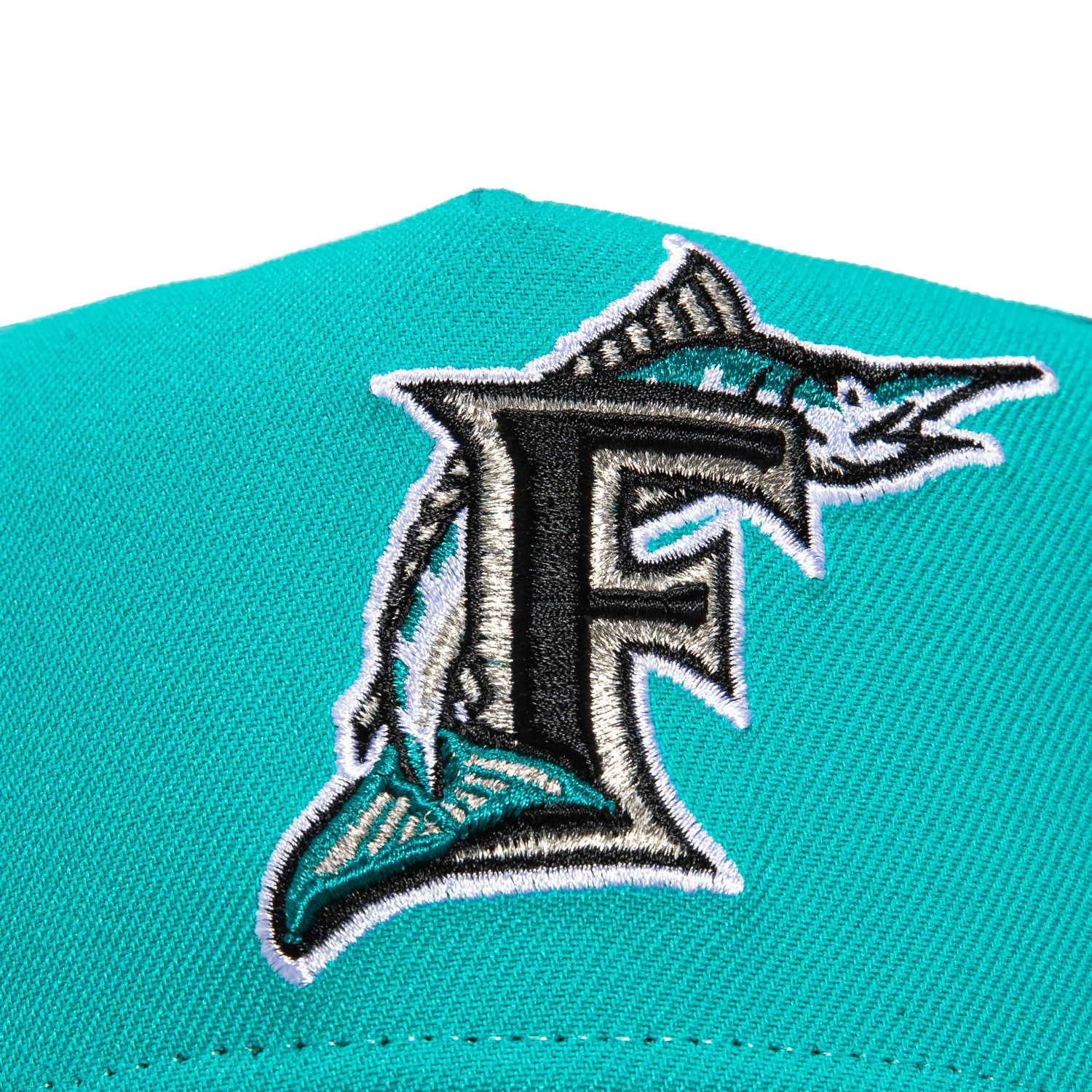 New Era 9Forty A-Frame Miami Marlins Snapback OTC Rail Hat - Black. Teal