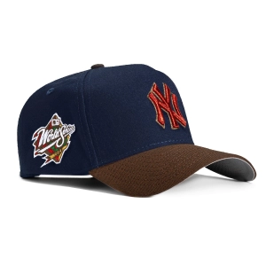 New Era 9Forty A-Frame New York Yankees 1998 World Series Patch Snapback Hat - Navy. Brown