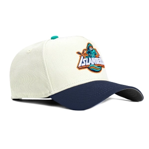 New Era 9Forty A-Frame White Dome New York Islanders Snapback Hat - White. Navy