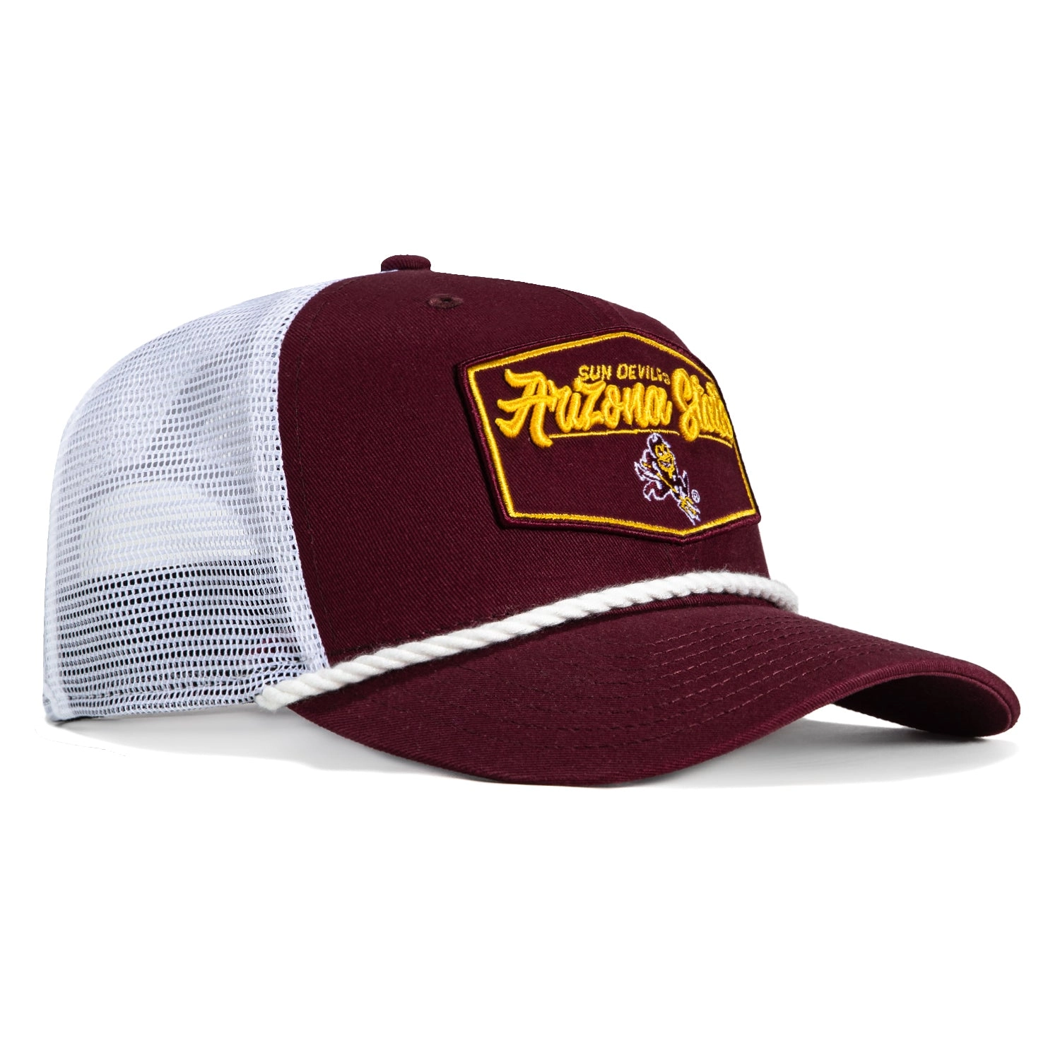 New Era 9Seventy Arizona State Sun Devils Patch Logo Trucker Stretch-Snap Hat - Maroon. White