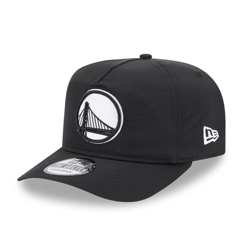 New Era Golfer Everyday Nylon Golden State Warriors Strapback Hat - Black