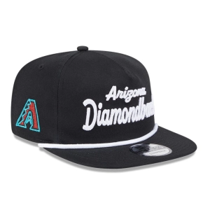 New Era Golfer Team Chain Stitch Arizona Diamondbacks Logo Patch Snapback Hat - Black