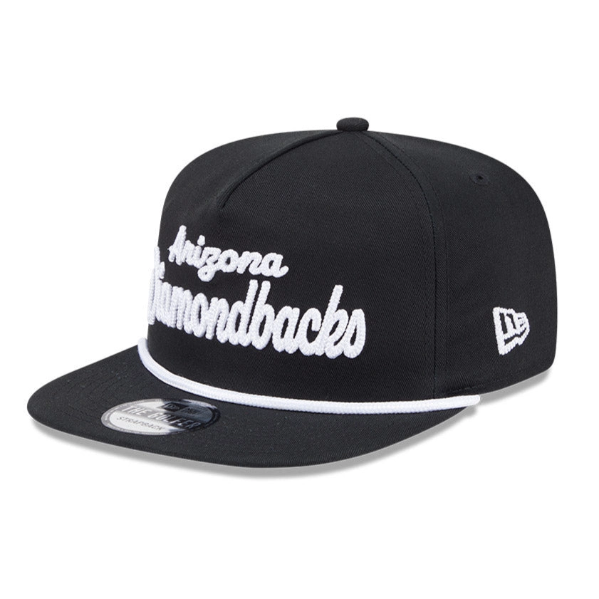 New Era Golfer Team Chain Stitch Arizona Diamondbacks Logo Patch Snapback Hat - Black