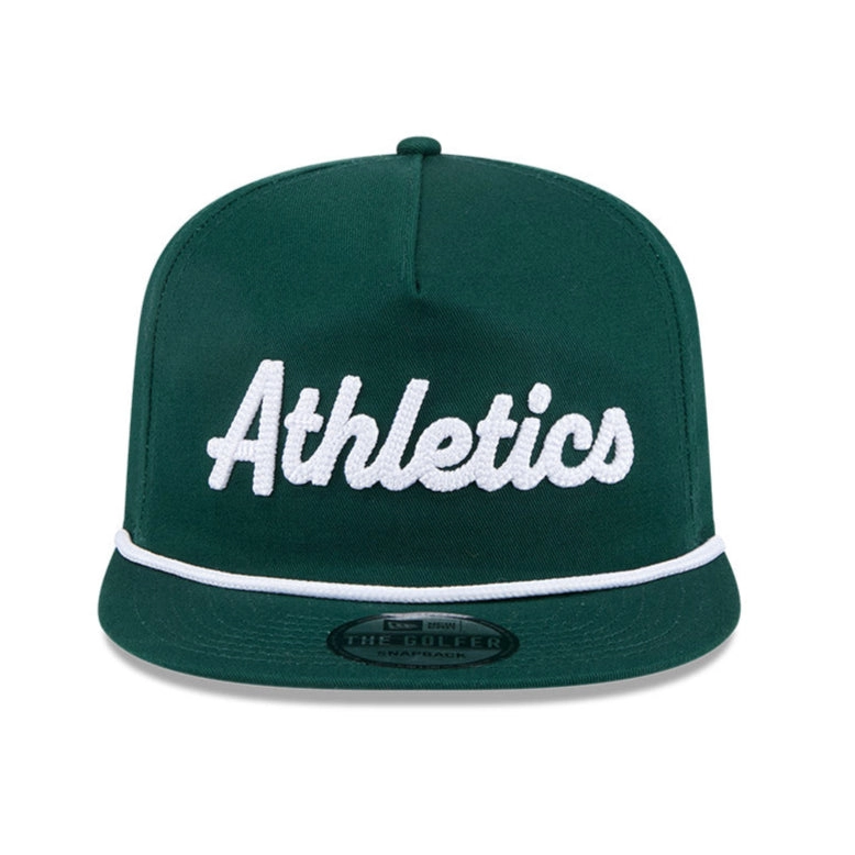 New Era Golfer Team Chain Stitch Oakland Athletics Logo Patch Snapback Hat - Green