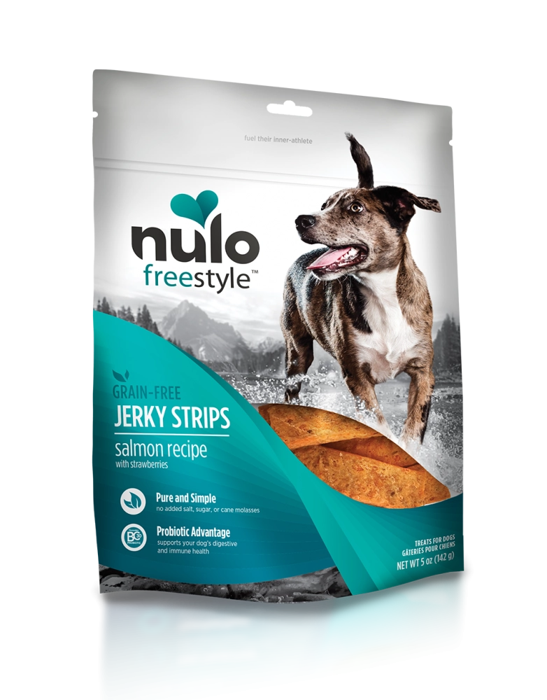Nulo Freestyle Grain Free Salmon & Strawberries Recipe Jerky Dog Treats
