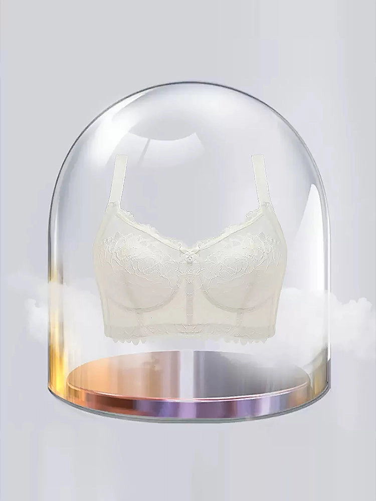 Sexy Lace Mesh Wireless Minimizer Bra