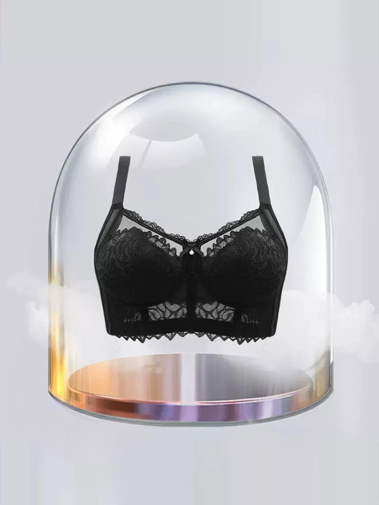 Sexy Lace Mesh Wireless Minimizer Bra