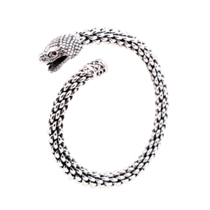 Silver Serpent Flexible Torc Bangle