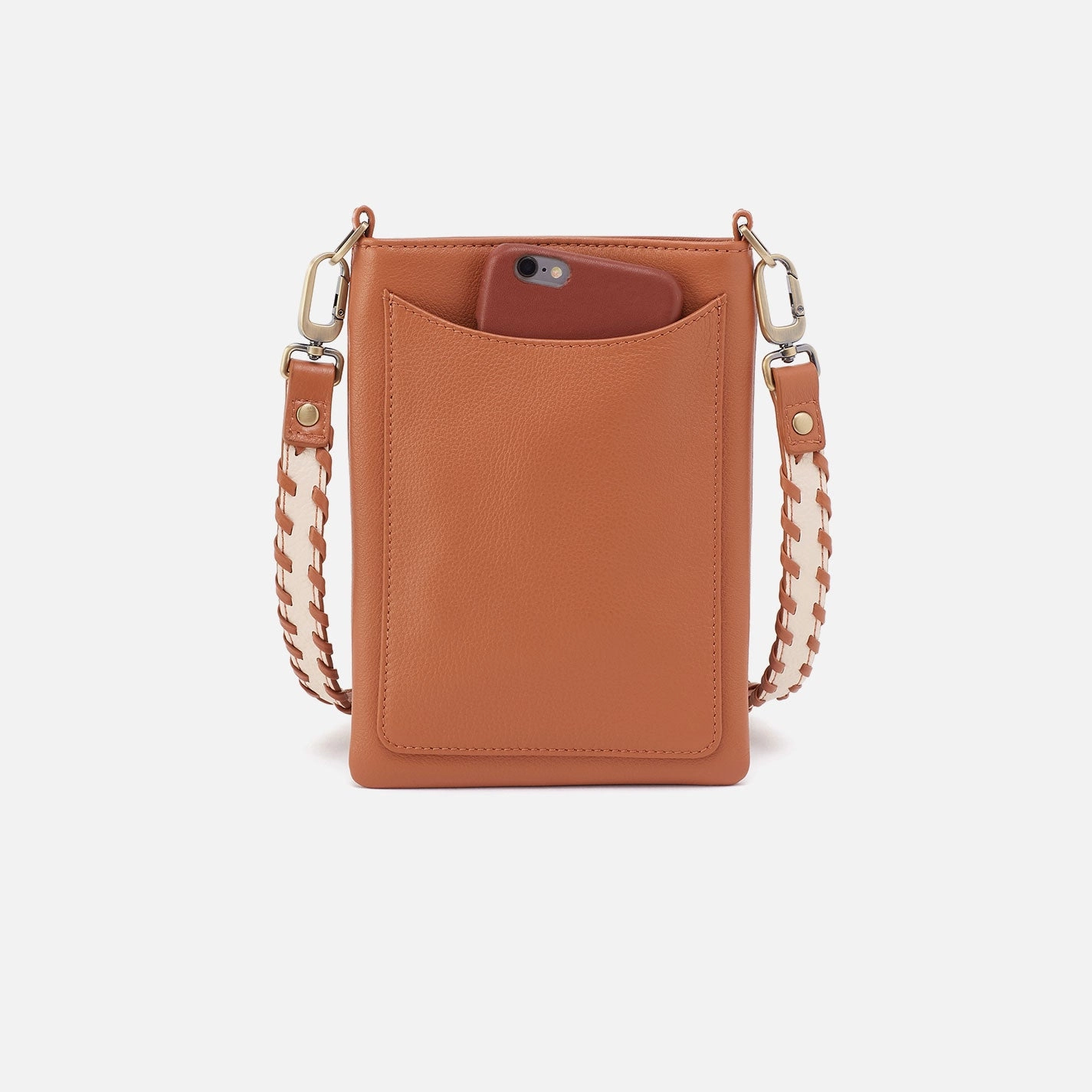 Tyler Phone Crossbody In Pebbled Leather - Butterscotch