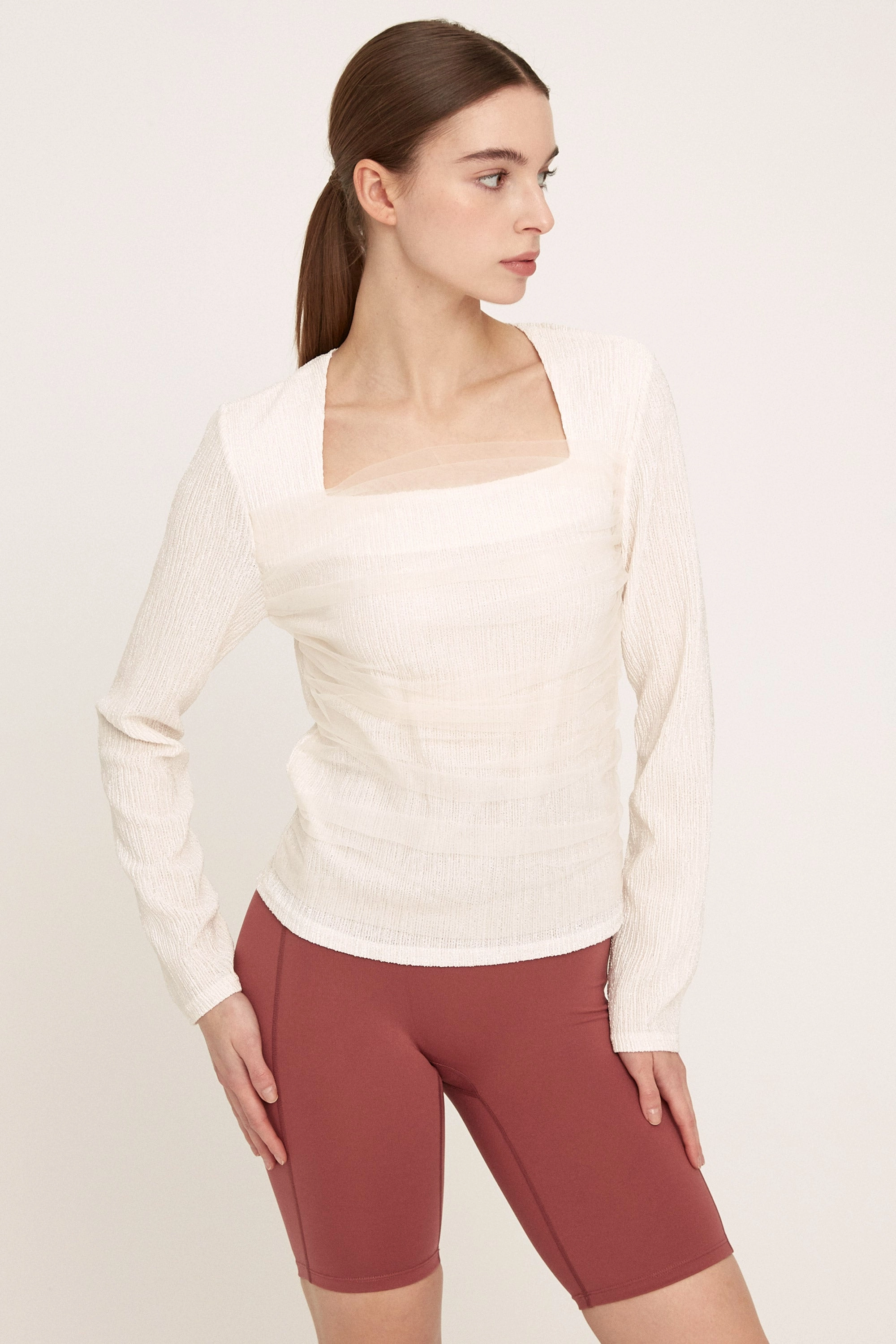 Whitney Mesh Layered Top