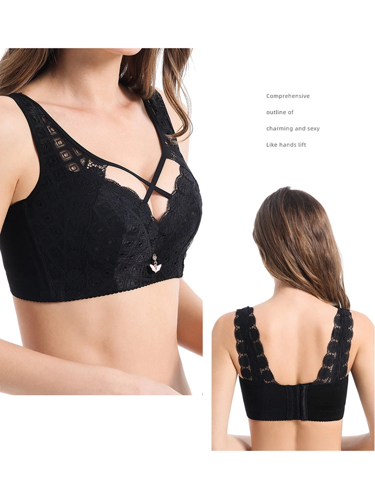 Women's Sexy Front Criss-Cross Lace Minimizer Bra