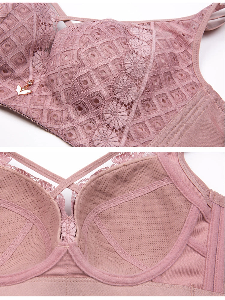 Women's Sexy Front Criss-Cross Lace Minimizer Bra