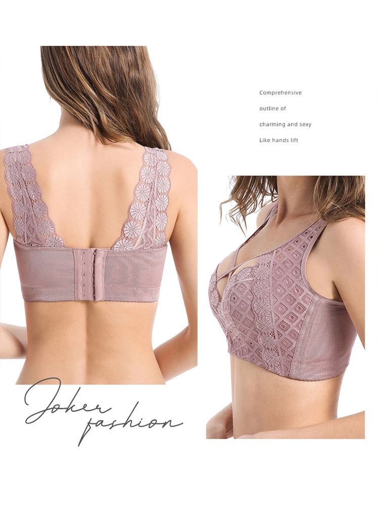 Women's Sexy Front Criss-Cross Lace Minimizer Bra