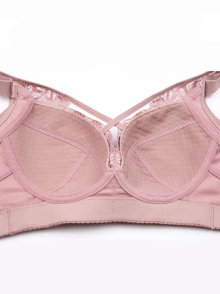 Women's Sexy Front Criss-Cross Lace Minimizer Bra