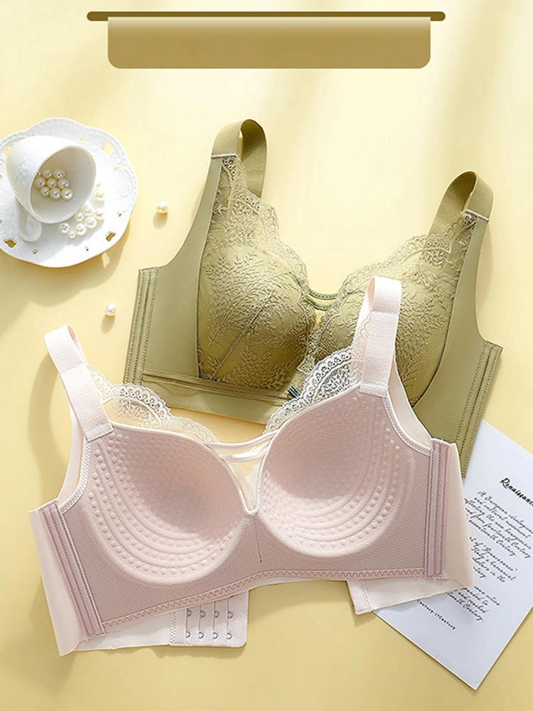 Women's Wire Free Beauty Lace Full Coverage Minimizer Bras