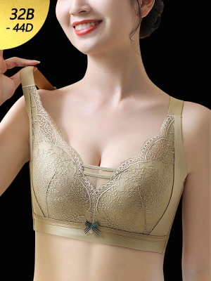 Women's Wire Free Beauty Lace Full Coverage Minimizer Bras