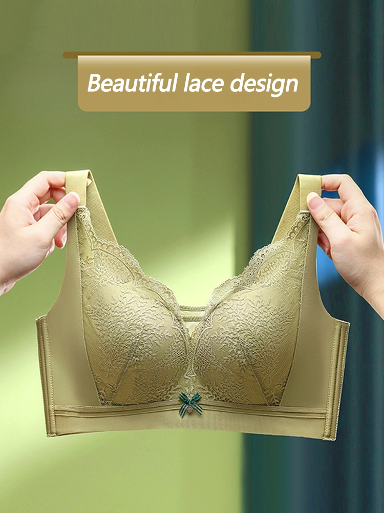 Women's Wire Free Beauty Lace Full Coverage Minimizer Bras